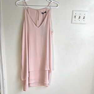 KRISA  Double Layered V-Neck Slip Dress, L